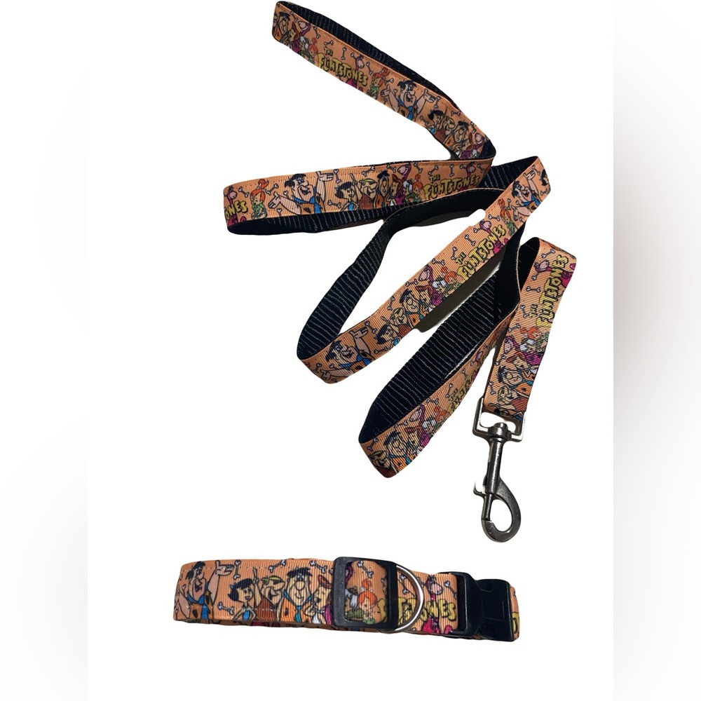 YABBA DABBA DOO! Flintstones Dog Collar Leash Set M